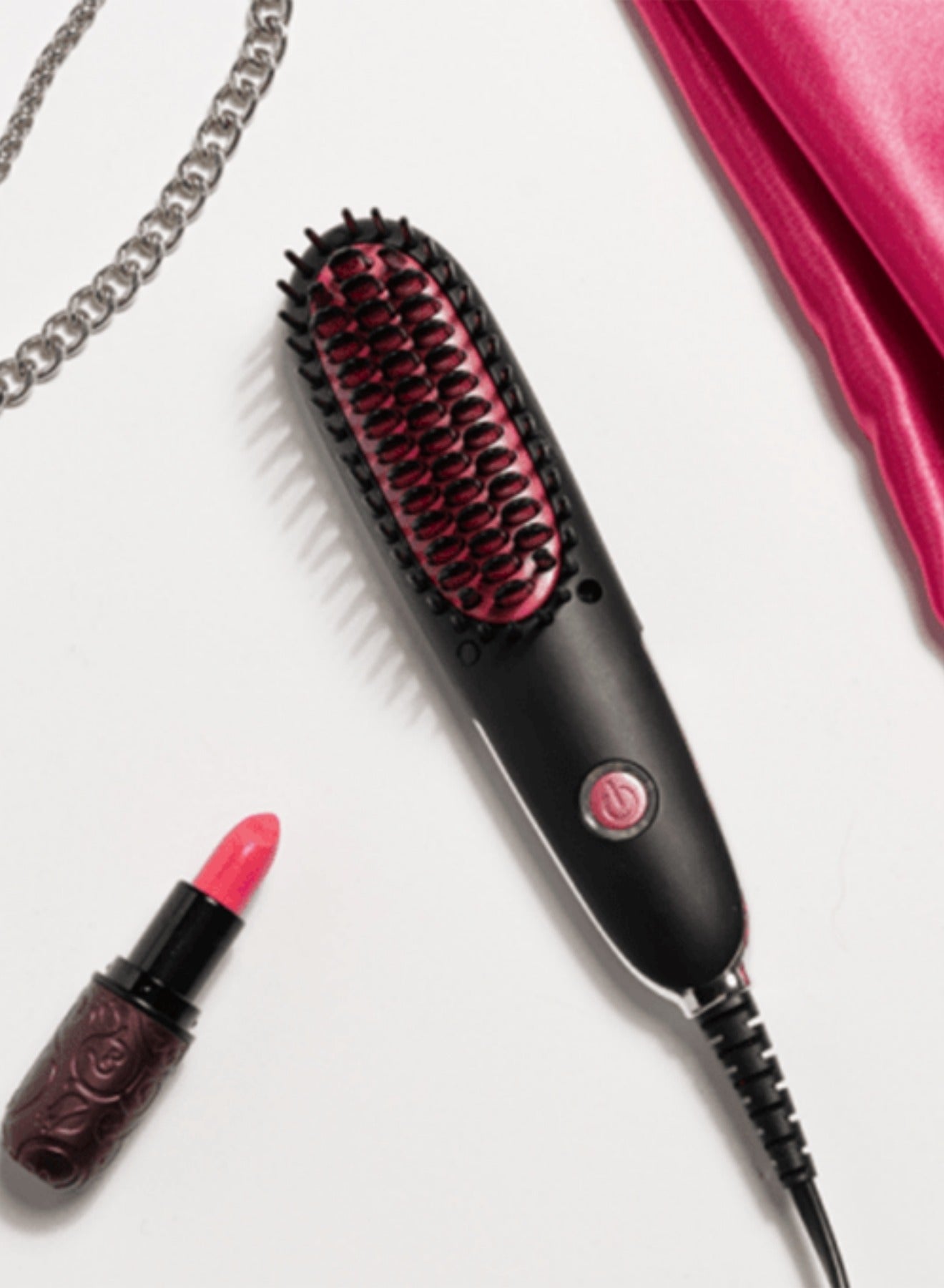 DOSCHER Mini Hair Straightening Brush Comb with PTC Heating Technology Thermal Beard Comb Brush Electric Hot Straightening Comb