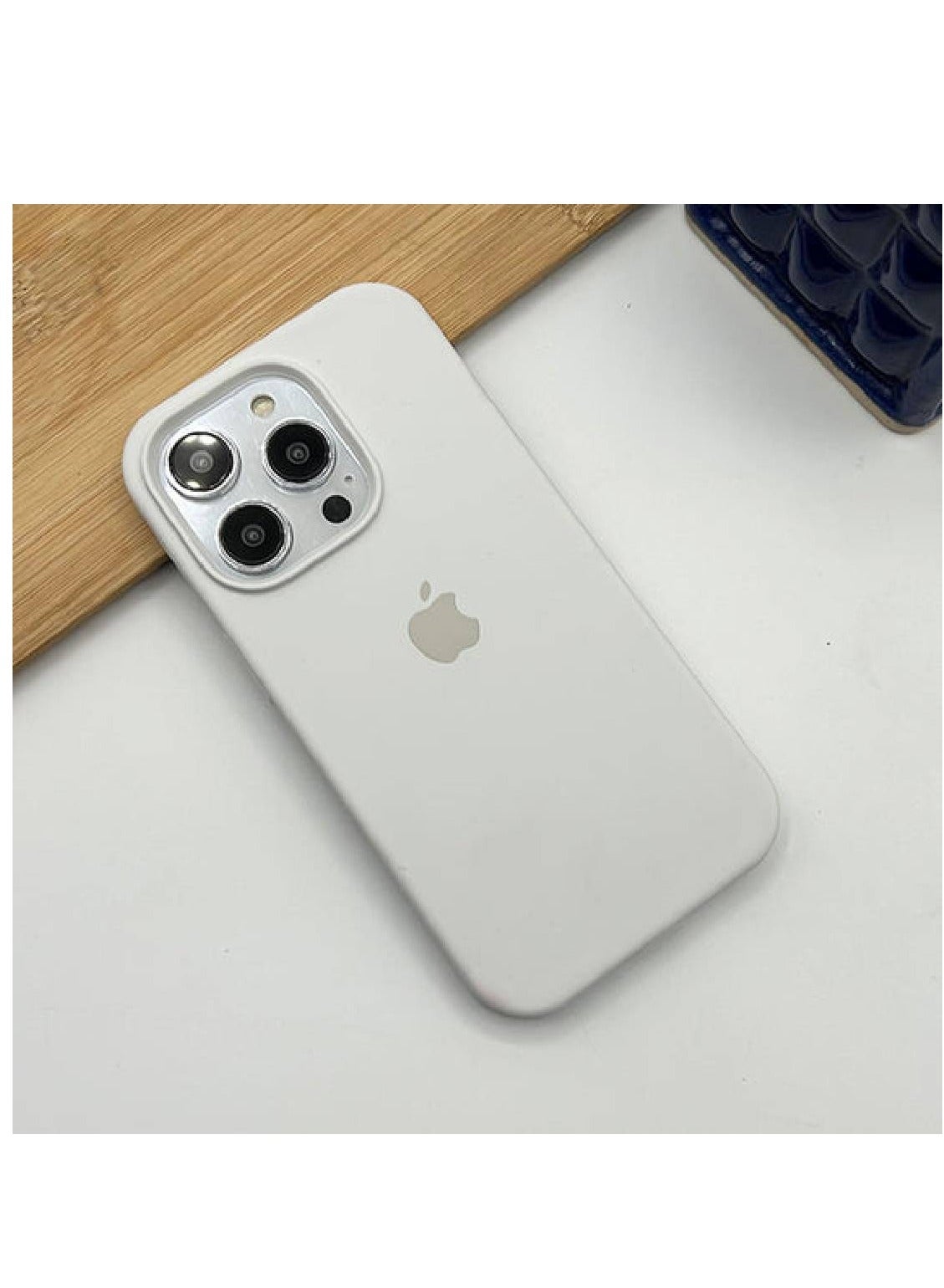 iPhone 15 Series Liquid Silicone Case Cover With Logo White