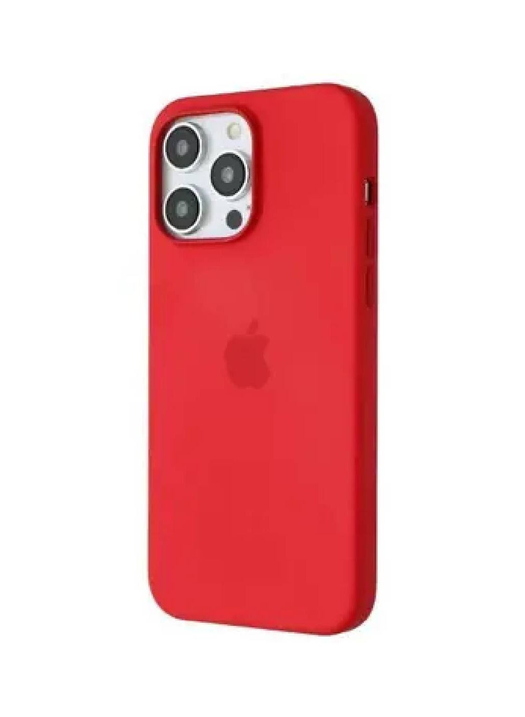 iPhone 15 Pro Liquid Silicone Case Cover With Logo Red