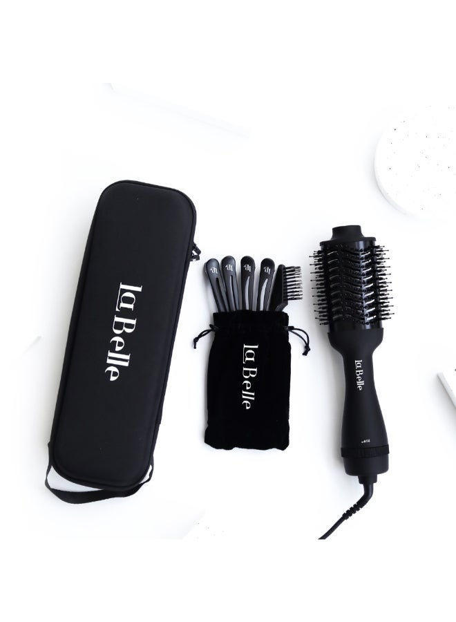 la belle Unique Brush Hairstyler Black