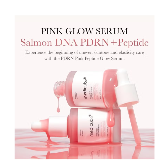 Salmon DNA PDRN Pink Peptide Serum, Pink glow serum, Peptide, Niacinamide, Hydrating & Moisturizing & Firming, Uneven Skin Tone, Korean Skincare | 1.01 fl.oz. (1.01 fl.oz., Salmon DNA PDRN)
