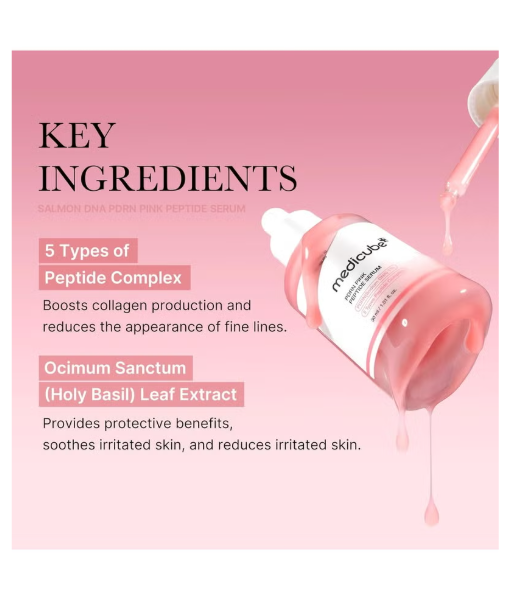 Salmon DNA PDRN Pink Peptide Serum, Pink glow serum, Peptide, Niacinamide, Hydrating & Moisturizing & Firming, Uneven Skin Tone, Korean Skincare | 1.01 fl.oz. (1.01 fl.oz., Salmon DNA PDRN)