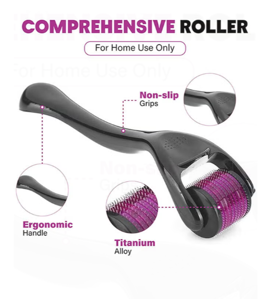 Aluhama Micro-Needle Skin Roller Therapy System with 540-Needles for Hair Regrowth and Beard Growth