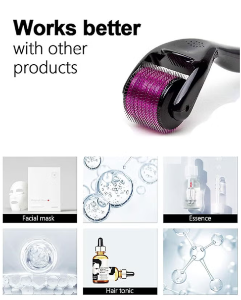 Aluhama Micro-Needle Skin Roller Therapy System with 540-Needles for Hair Regrowth and Beard Growth