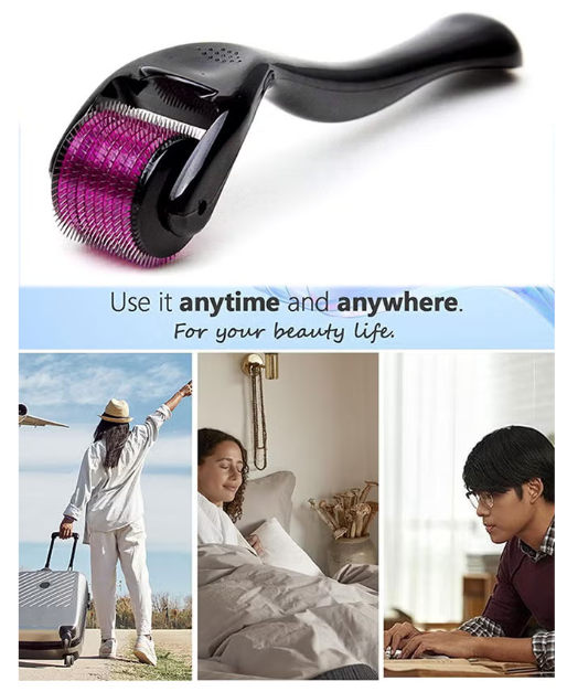 Aluhama Micro-Needle Skin Roller Therapy System with 540-Needles for Hair Regrowth and Beard Growth