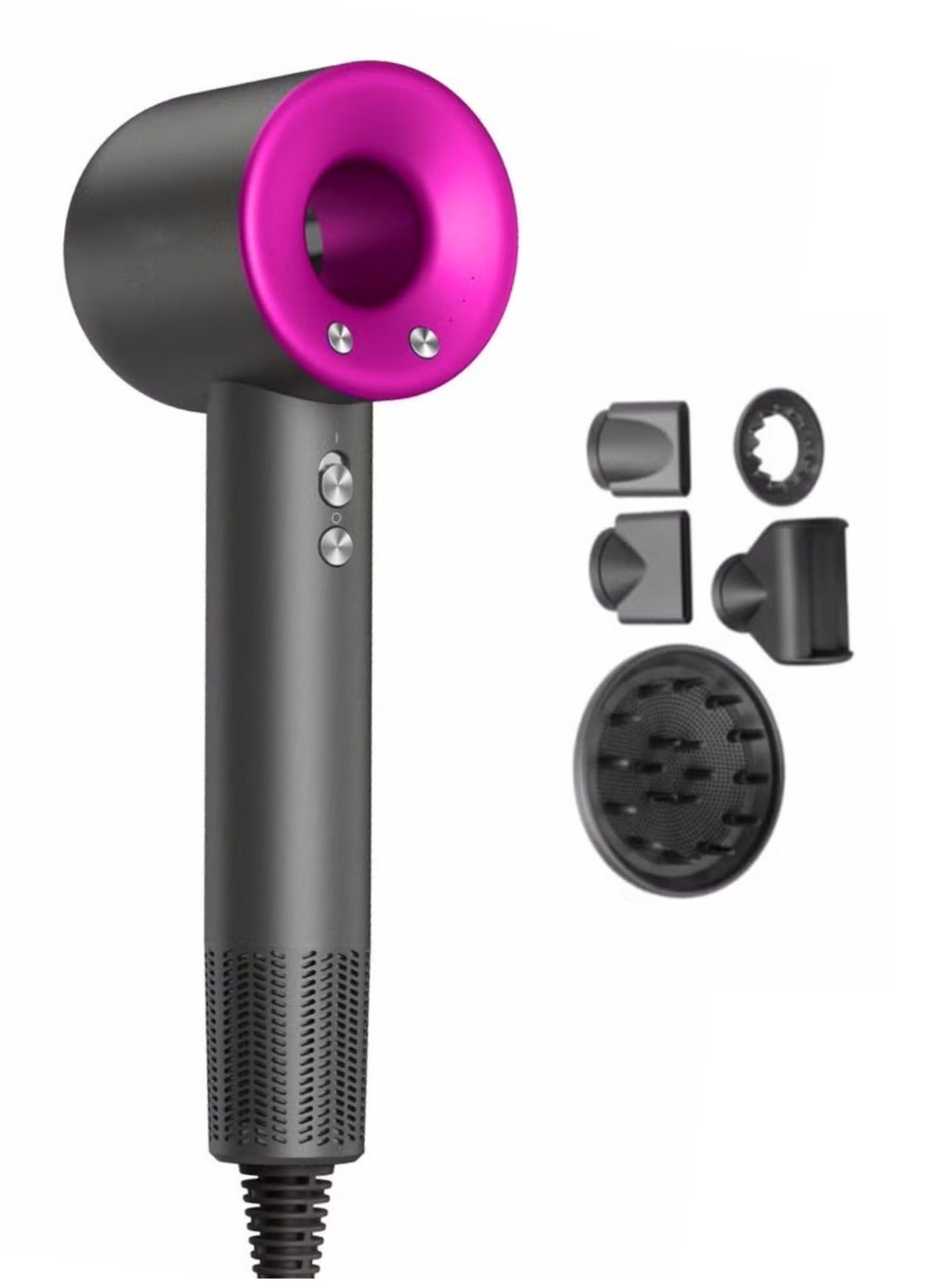 DOSCHER 1600W Professional Ionic Hair Dryer - Fast Drying Blower Hair Dryer with Thermo-Control, Low Noise, Includes Hair Diffuser and Concentrator for Perfect Styling 1600W