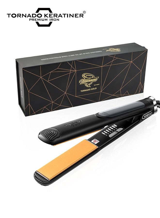 Tornado Keratiner Hair Straightener and Curler 2 in 1 Ceramic Flat Iron with 6 Heat Settings Adjustable Temperature and Heats Up Fast
