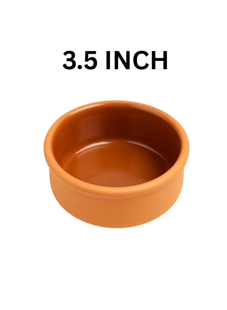 KLaY Traditional Clay Salad Bowl – 17cm Brown Glazed Terracotta