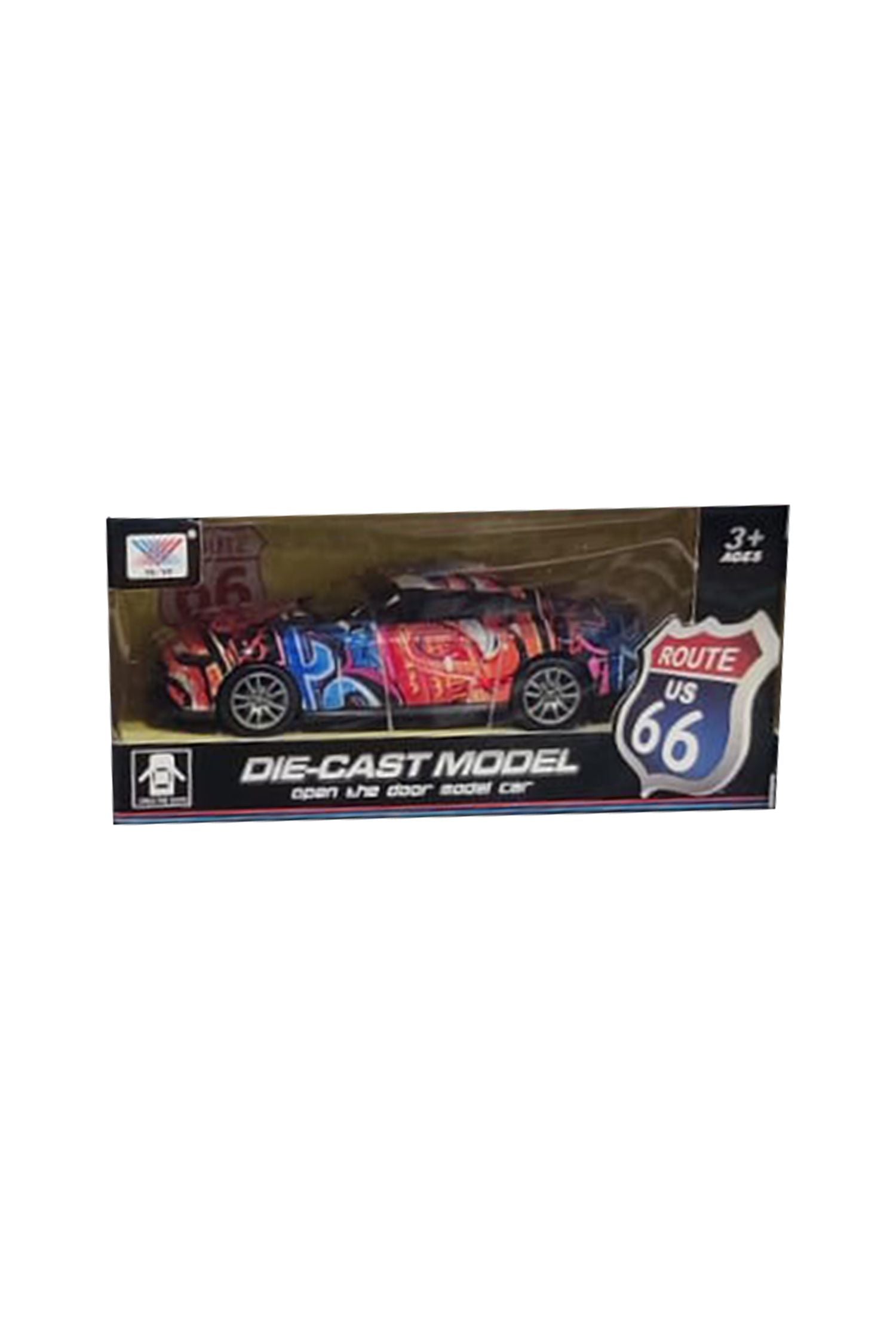 Route 66 Graffiti Design Die-Cast Model Car Toy