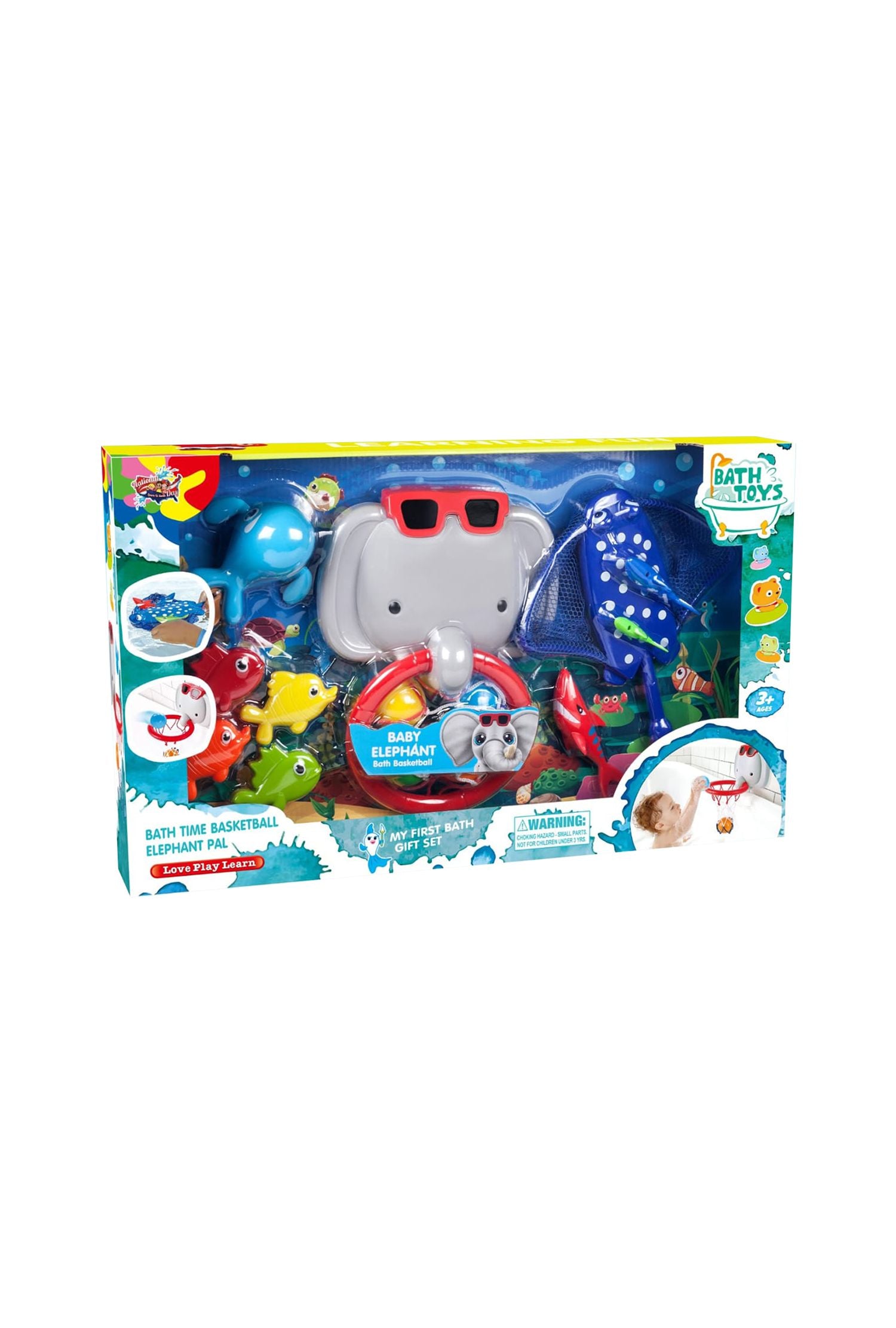 Bath Time Basketball Elephant Pal Fun Water Play Hoop & Toy for Kids