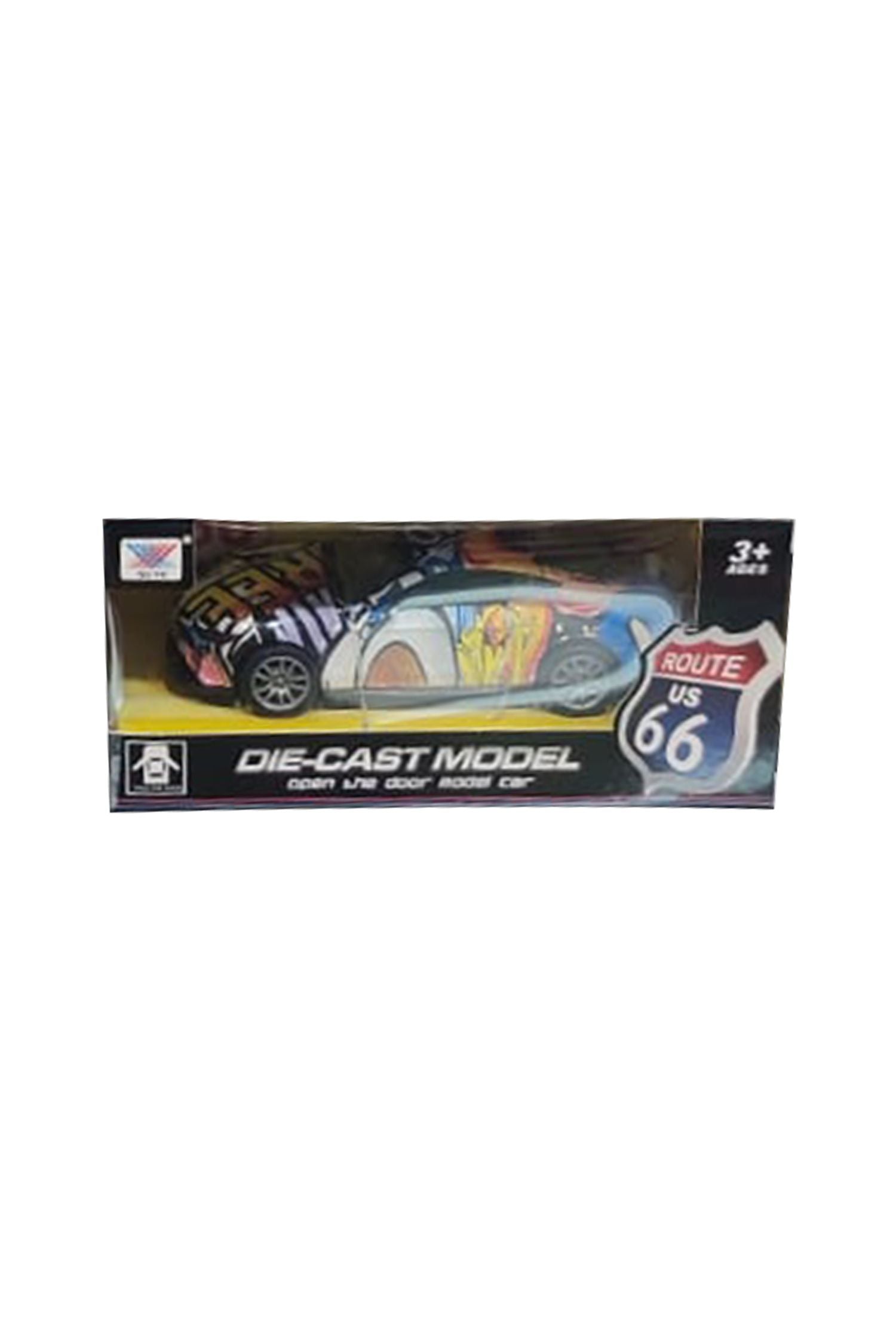 Die-Cast Pull Back Graffiti Car Toy Hot Colors Route 66 Model