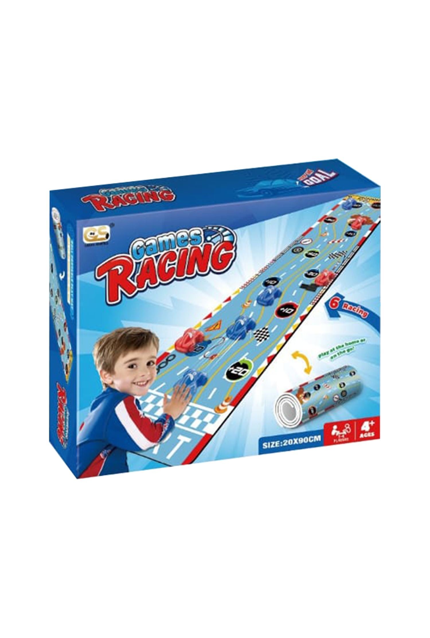 Sports Competition Play Mat 20x90 cm Portable Roll-Up Game Mat with Racing Games